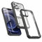 ORETECH Compatible with iPhone 12 Pro Max Case Clear, [2x 9H Tempered Glass Screen Protector & 1 Camera Lens Protector] Shockproof Hybrid Silicone Hard PC Bumper Phone Case - Black