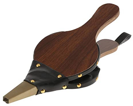 Soufflet pour poêle à bois | Buse en fonte soufflante à air, opération manuelle, durable en bois massif pour barbecue, cheminée, barbecue Halatua