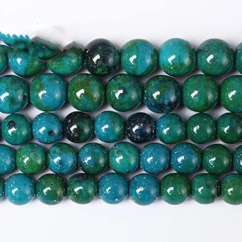 Natürliche schwarze Labradorit-Steinperlen Runde Larvikite-Perlen für die Schmuckherstellung DIY Armband 4 6 8 10 12MM 15quot; Strand-Chrysokoll-Stein, 4 mm, 85 bis 95 Stk