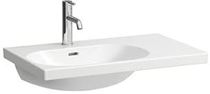 LAUFEN Lua Waschtisch, ohne Hahnloch, mit Überlauf, 750x460mm, Ablage rechts, H8170860001091, Farbe: Weiß
