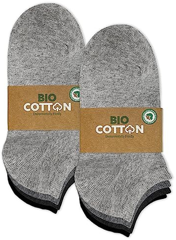 mehrstrumpf 8/12 pares de calcetines para niños 100% orgánicos, para zapatillas, sin costuras, para niños y niñas (Modelo: Biolivia), 31-34