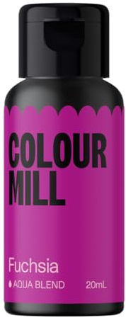 Colour Mill Aqua Blend Food Colouring Fuchsia: Colorante Alimentare Liquido a Base d’Acqua - 20 ml | Colorante Alimentare Concentrato per Alimenti Ricchi di Grassi: Cioccolato, Crema al Burro, Impasti e Pasta di Zucchero