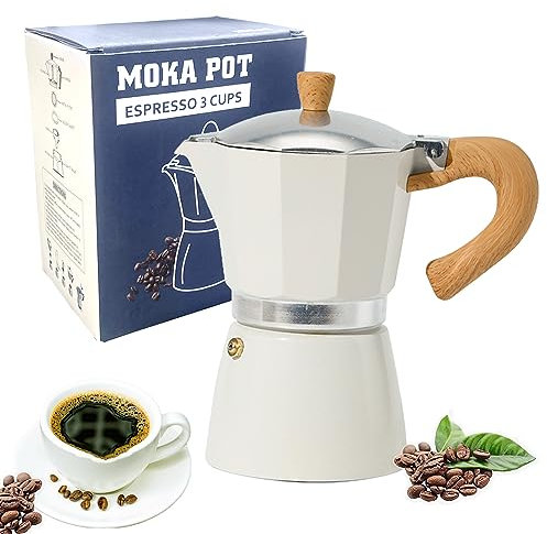 RICHSUM Aluminium Stovetop Espresso Maker - Moka Pot for Gas and Electric Stove, Classic Italian Coffee Maker Vintage Espresso Maker - 3 Espresso Cups,150 ML