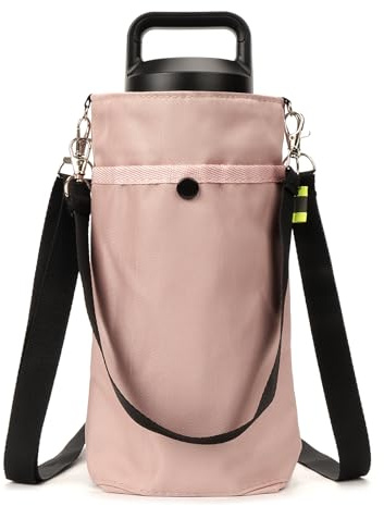 Linkidea Wasserflaschenträger, kompatibel mit YETI Rambler Bottle 18oz/26oz, Owala FreeSip 24oz, Wasserflaschen-Umhängetaschenhalter mit Schultergurt,Rosa