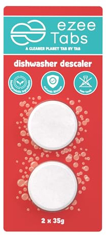 EzeeTabs descalcificador para lavavajillas - pastillas de limpieza para una limpieza sin microplásticos, biodegradable y vegana - 2 x descalcificador para la limpieza