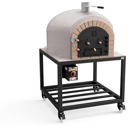 MOVELAR - Horno de Leña Exterior de Obra VESUVIUS (Blanco - 100 x 100 x 157 cm) - Horno de leña para exterior, cocción al fuego, aislado con corcho, 3 mantas cerámicas - REF: M00421