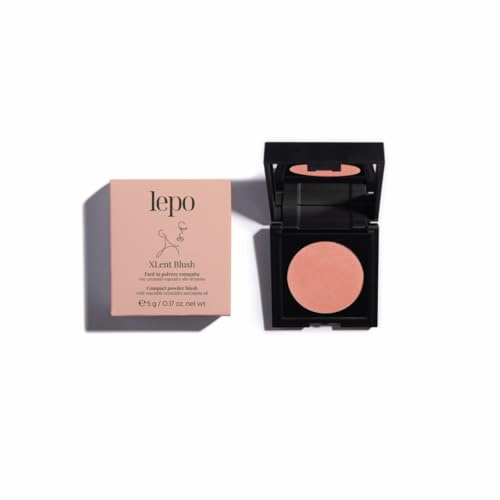 LEPO | Xlent Blush, Fard in Polvere Compatta N. 02, con Ceramidi Vegetali e Olio di Jojoba, Luminosità Naturale e Idratazione per un Effetto Sano e Radioso