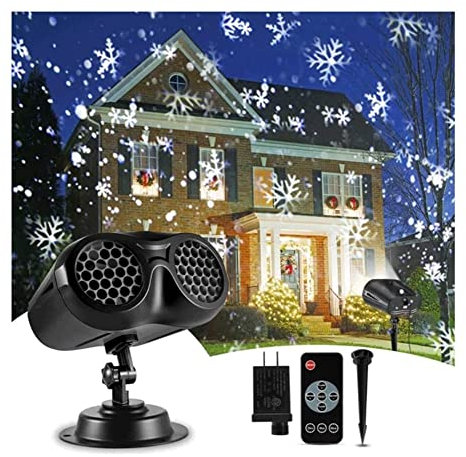 Proyector de luces de copo de nieve de Navidad, copo de nieve blanco impermeable para Navidad, vacaciones, cumpleaños en casa, fiesta temática y decoración de jardín