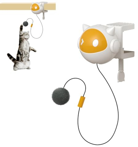 MiOYOOW Interaktives Katzenspielzeug, Elektronischer Katzen Hebeball Ohne Löcher mit Abnehmbarer Basis, Katzenball Spielzeug für Kleine, Mittelgroße und Große Katzen
