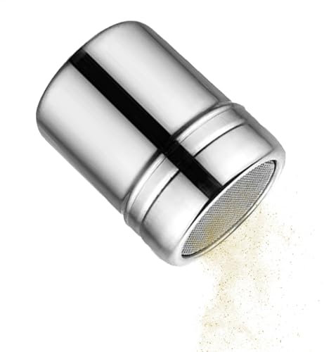 Powder Shaker - Flour Shaker | Icing Sugar Shaker | Chocolate Duster | Cappuccino Chocolate Shaker | Stainless Steel Duster Sifter with Lid | Icing Sugar Duster | Chocolate Sprinkler for Coffee |