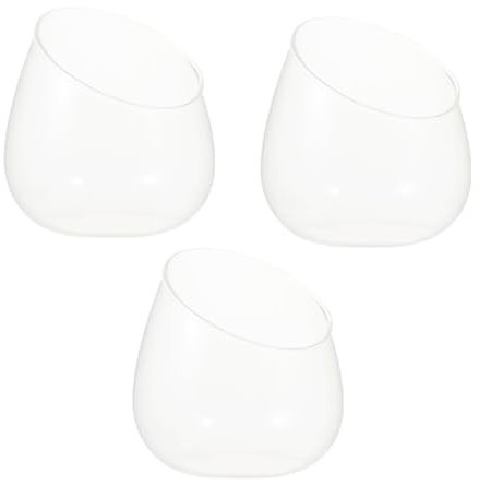 DECHOUS Glas Terrarium Mit Schrägem Schliff 3 Stück Sukkulenten Mikrolandschafts Flaschenglas Abnehmbare Vase Für Kleine Pflanzen Dekorative Ökologische Landschaftsflasche Kerzenhalter Geeignet