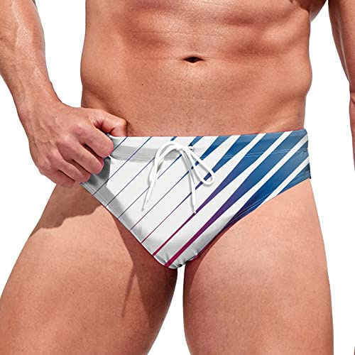 Generisch Badehose Wasserball Bedruckte Badehose Hosen Shorts Slim Wear Badeanzug Slips Badehosen Übergrößen Herren (Blue, XXL)