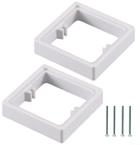 ZWEquipint Wandsteckdosen-Montagerahmen, Einzeldose, Abstandshalter, 20 mm, Erweiterungsset, mit Montagezubehör für Steckdosen (weiß)