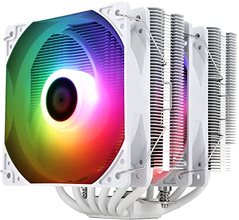 TR-termisk right Peerless Assassin 120 SE White ARGB CPU luftkylare, dubbelt torn och fläkt med 6 värmerör, 2 x 120 mm TL-C12CW-S PWM-fläkt med 1550rpm vit, för AM5/AM4, Intel LGA1851/1700/115x/1200