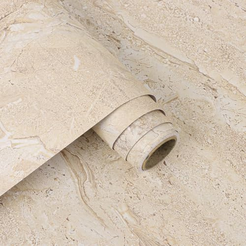 Arthome Peel and Stick Contact Paper Textured Wallpaper,Sticky Back Plastic,Self-Adhesive and Removable Textured Wall Paper for Bedroom,Cabinet Countertop,Cement Yellow Concrete,44x300cm