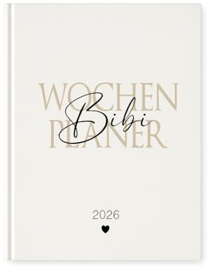 Personalisierter Terminplaner 2026 Din A5 | Hardcover Buchkalender mit Name | Weißes Cover, Wochen- & Jahresübersicht, Geschenkidee – Manufaktur Liebevoll (Wochenplaner)