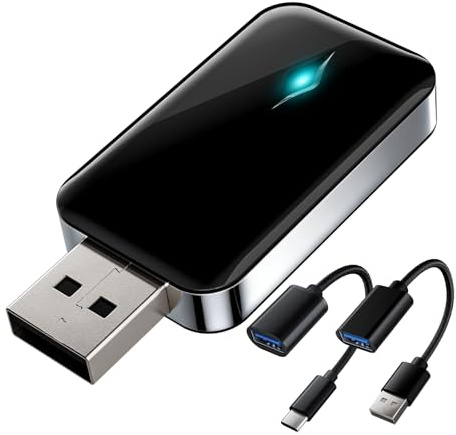 YUNIBRIX Wireless Adapter für CarPlay, Superschnelle Upgrade von Wired auf Wireless, Plug und Play, Mini & Stabiler, kompatibel mit iPhone iOS 9+ 12.1+ & Autos mit Wired CarPlay
