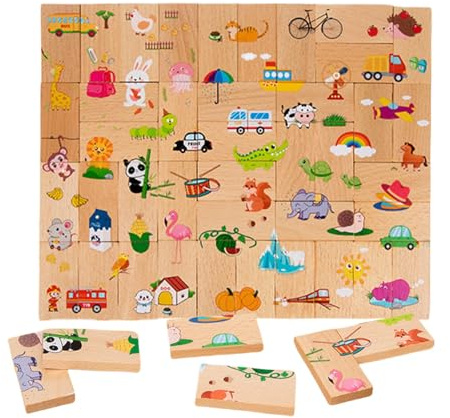 de encastre - Interactivos de colección Divertidos - de Madera con Juegos de combinación numérica | para Viajes, escuelas, guardería, guardería, cumpleaños, Navidad y Año