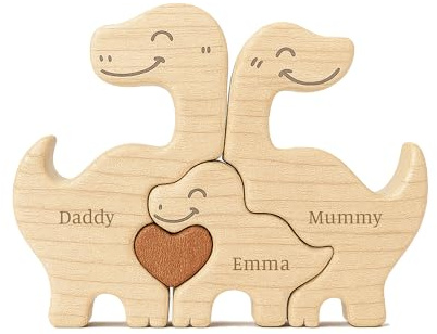 Personal Chic Custom Wooden Puzzle - Bear Family - Personalised Jigsaw, Memory Bear, Wooden Animals, Shape Puzzle, 3d Jigsaw, Bears Ornaments (Model #2)