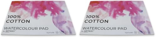 Artway Bloc aquarelle A4 pressé à froid - 300 g/m² - 100% coton - 12 feuilles, blanc (Lot de 2)