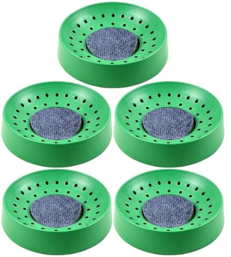 Vistnale Ciotola per Nido di Piccione, Nido di Colomba in Plastica da 5 Pezzi - per Piccione Antiribaltamento Traspirante con Tappetino Grigio, Verde