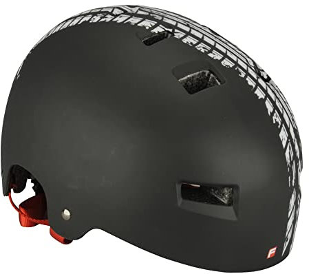 FISCHER BMX Fahrradhelm, Radhelm, Dirt Bike Helm Track, S/M, 54-58cm, schwarz weiß, TÜV geprüft