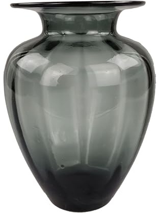 Dekovase Glasvase Vintage Vase Glas Hoch Retro Tischvasche (21 cm, Grau)
