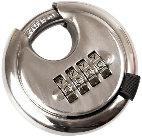 HMF 3502-09 Lucchetto circolare, combinazione a 4 cifre, 7 x 7 x 2,4 cm