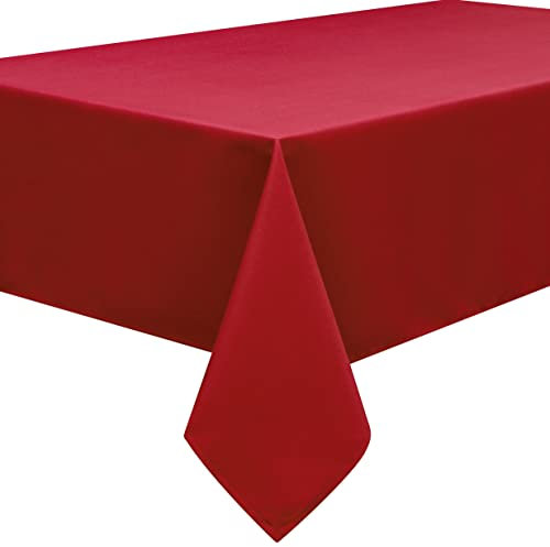 Home Direct Qualitäts Tischdecke Textil Eckig 140 x 180 cm, Farbe wählbar Dunkelrot Bordeaux