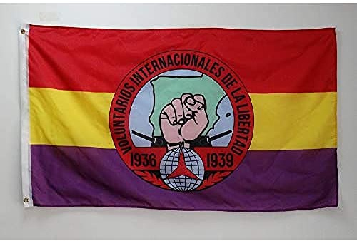 AZ FLAG Bandiera Repubblica spagnola Volontari 150x90 cm 2 Occhielli | Uso interno ed esterno bandiera decorativa España Republicana Voluntarios Libertad doppie cuciture e bordi rinforzati