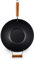 Ken Hom Carbon Steel Wok, 35cm, Classic, Non-Induction/Wooden Handle/Flat Base Pan, Includes 1 x Chinese Wok Pan, KH335001
