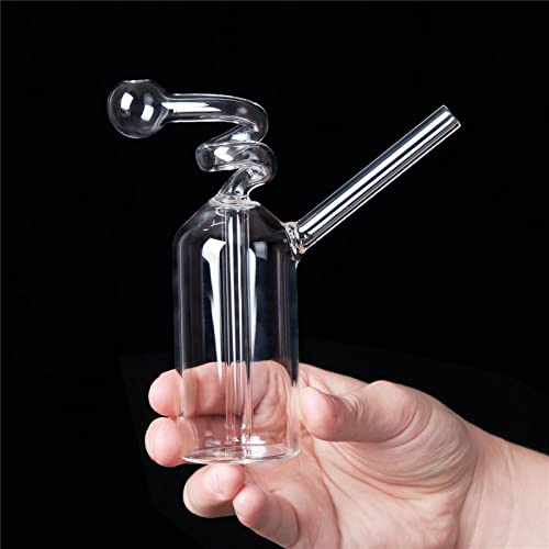 Mini Glas Small Bongs Glas Dicke Kleine Recycler Wasserpfeife (klar)