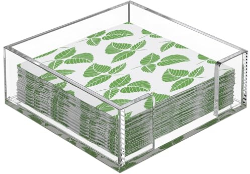 MaxGear Acrylic Cocktail Napkin Holder for Table, Clear Guest Towel Holder, Beverage Buffet Paper Napkin Caddy for Bar, Party, Dinner, Kitchen & Dining Room, Bathroom, Perfect for 5 x 5 inches Napkins