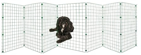 Conka Pets – Outdoor Dog Fence – Low Level Wire Garden Barrier for Dogs and Pets – 75cm High – 5cm x 5cm Mesh Stops Dogs from Jumping – Portable & Lightweight - Covers 7 Foot/2.1 Metre Gap