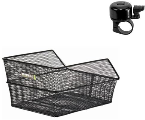 Basil Cento Gepäckträgerkorb Größe L schwarz inkl. Fahrradklingel