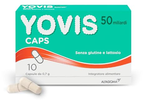 YOVIS Caps, Probiotici per il Benessere Intestinale, 50 Miliardi di Fermenti Lattici Vivi, Senza Glutine e Lattosio, 10 Capsule deglutibili