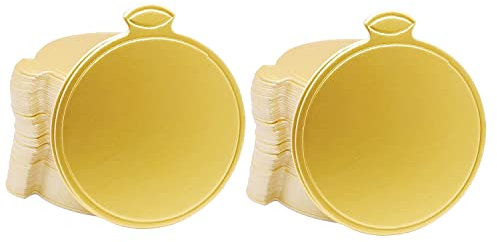 200pcs Mini Cake Boards, 3.1 Mini Round Cardboard, Mousse Cupcake Base for Cake Dessert, Golden