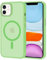 XTCASE für iPhone 11 Hülle Magnetisch kompatibel mit Magsafe, Matt Transluzente Handyhülle für iPhone 11 Kratzfeste PC Rückseite + TPU Bumper - Grün