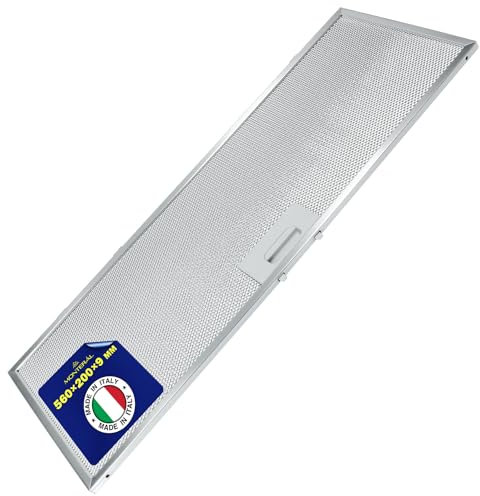 Aluminium Filtre Grille à Graisse pour Hotte Aspirante 560 x 200 x 9 mm avec Code Original GRI0077330A pour Elica - MADE IN ITALY - Garantie de 10 Ans - MONTERAL