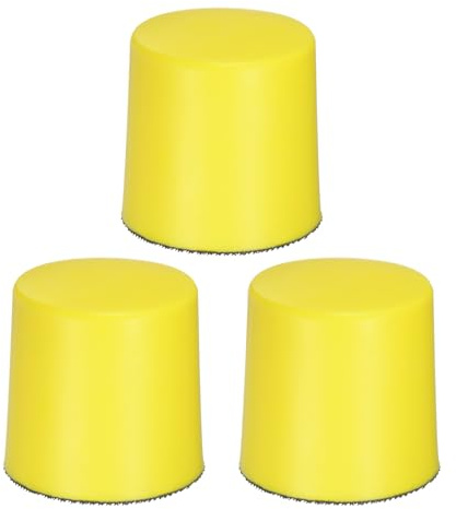 sourcing map 3pcs 2 Inch Hand Sanding Blocks Round-Shaped with 2 Hook and Loop Backing for Wood Metal Mirror Car Polishing