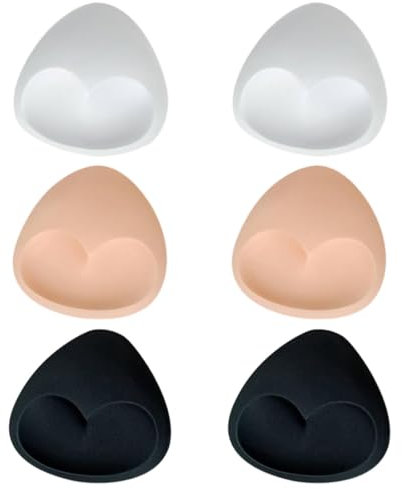 BEPSYOM 3 Paires Coussinets Soutien-Gorge, Inserts de Soutien-Gorge Push-up Adhésifs, Respirant et Amovible, rembourré Coque volumateurs Confort pour Sports de Bikini
