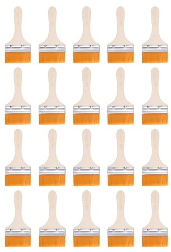 sourcing map 20pcs Paint Brushes 3 Paint Brush Nylon Flat Wall Paint Brush Soft Bristle with Wood Handle for Painting DIY Latex Paints Furniture Cabinets Fences, Orange