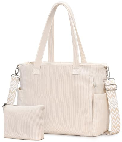 oscaurt Cord Tote Bag Shopper Tasche Damen Umhängetasche Schultertasche Damen Crossbody Bag mit Verstellbarem Schultergurt Handtasche Groß Tasche für Pendeln Einkaufen Reisen