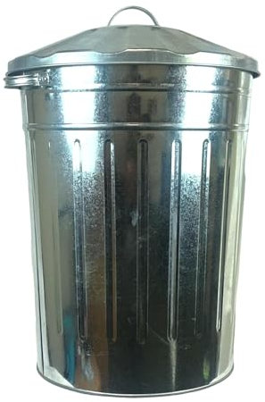 OptiProducts® Metal Bins Small Medium Large Extra Large 15L 50L 60L 90L 110L Litre Metal Galvanised Home Garden Bin Leaves Paper Wood Rubbish Dustbin Made Storage Unit in U. K. (90 Liter)