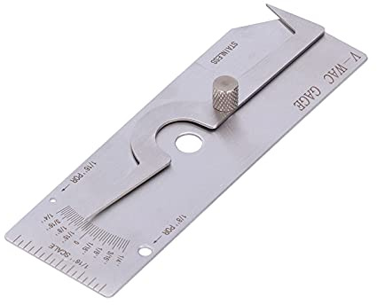 Calibro per Saldatura, Strumento di Misurazione del Sottosquadro in Acciaio Inossidabile con Incisione, Custodia per Saldatori (Imperiale 6 pollici)