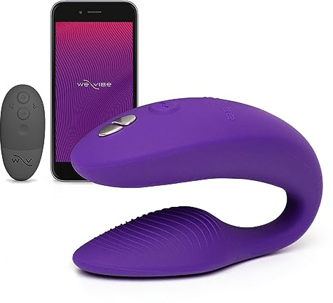 We-Vibe Sync 2 Couples Vibrator | Wearable Remote Control Vibrating Adult Sex Toy | App Controlled G Spot & Clitoral Stimulator | Dual Stimulation with 10 Speeds | Waterproof & Rechargeable | Purple