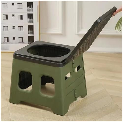 Lätt hopfällbar resetoalett, campingtoalettsits, bärbar toalett för camping, vandring, husvagn, båtliv och utomhusaktiviteter,Green,37 * 30 * 26.5cm