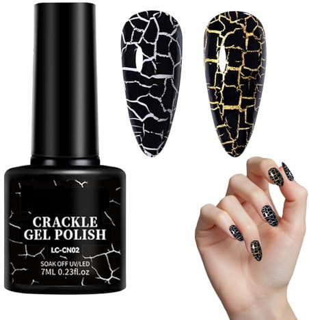 Crackle Gel Polish, UV Crackle Gel Polish, 7ml Women Accessories, Fingernail Decorations for Holiday, Prom, Dating, Gathering