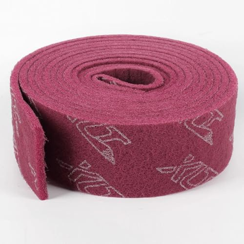 Dwitkul Rollo Abrasivo Lana Esponja 5,7m x 100mm Grano 320-400 Almohadilla de Lijado para Madera, Metal, Acero Inoxidable, Pulido