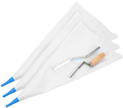 SOPOTUTU Pochette de Mortier Étanche avec Embout Métallique Précis Pochette de Coulis pour Pose de Carrelage de Grout Masonry Mortar Bag pour Application Contrôlée